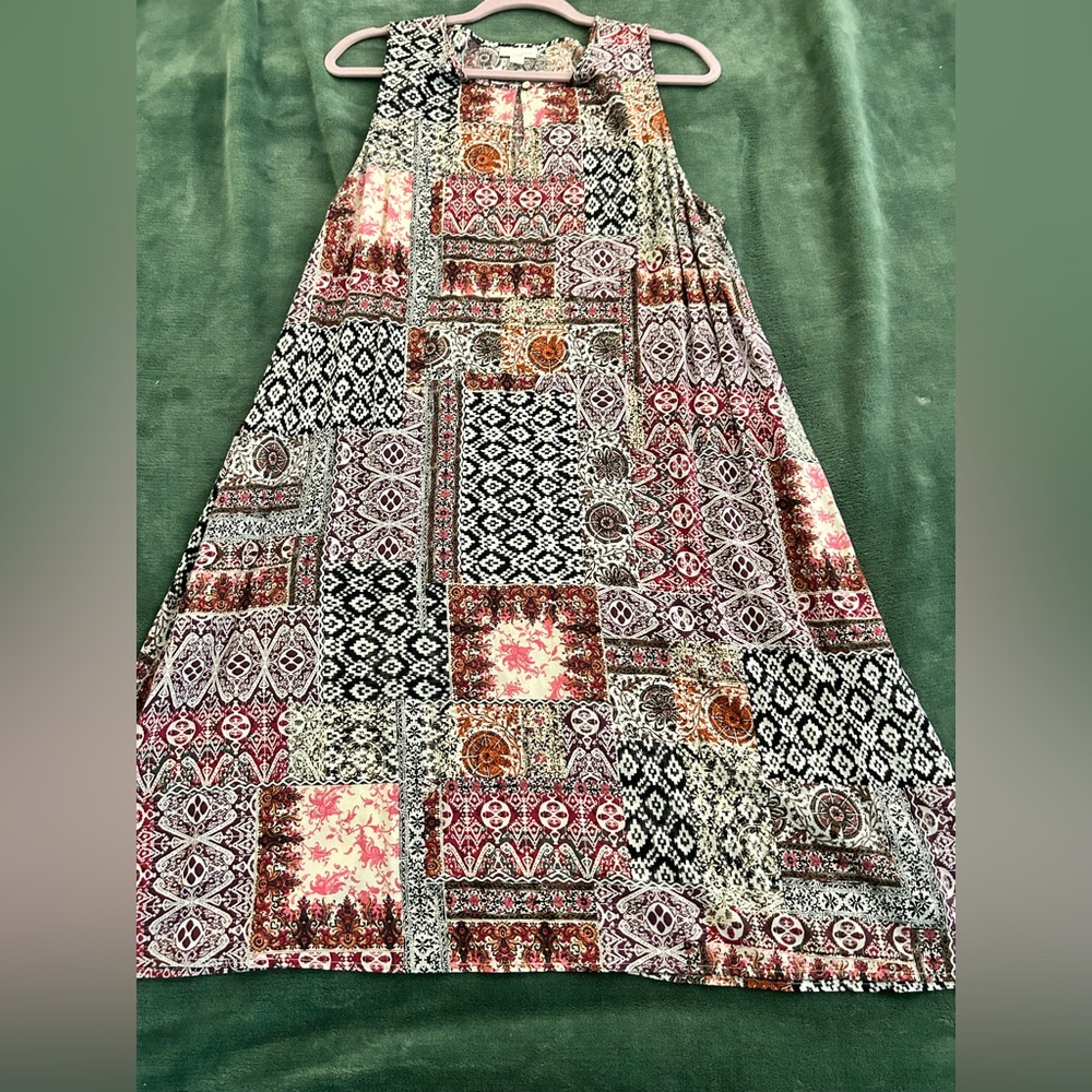 J Jill  Bohemian Patchwork A-Line dress in Size L